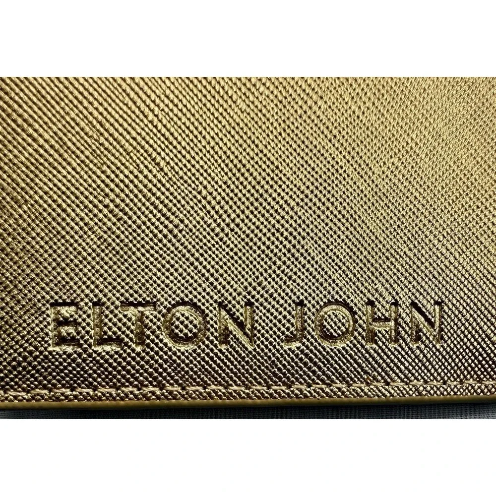 Elton John Farewell Yellow Brick Road Gold Metallic Passport‎ Holder Cover